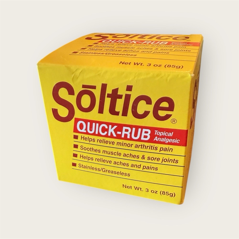 Soltice Quick Rub Topical Analgesic Arthritis Pain Soothing Relief Stainless 3oz
